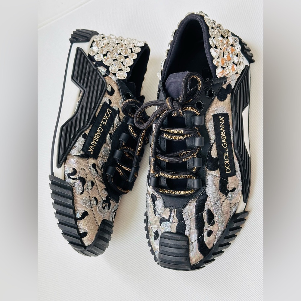 Dolce & Gabbana NS1 Lurex & Leather Sneaker